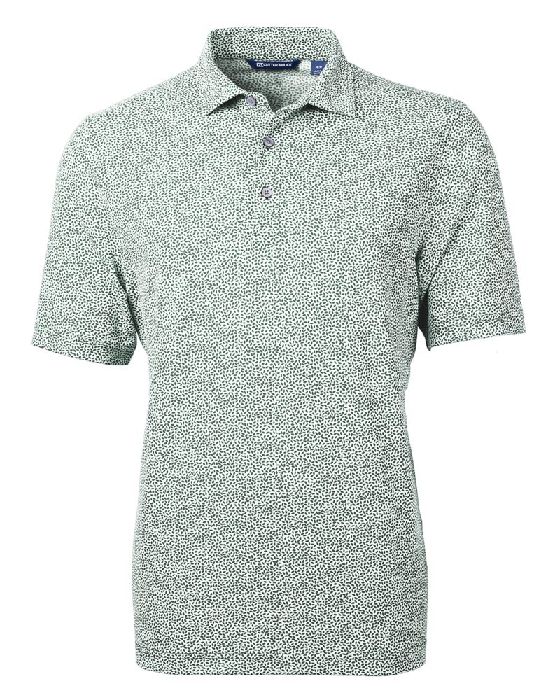 Cutter & Buck Virtue Recycled Botanical Print Featherlight Pique Mens  Polo 47