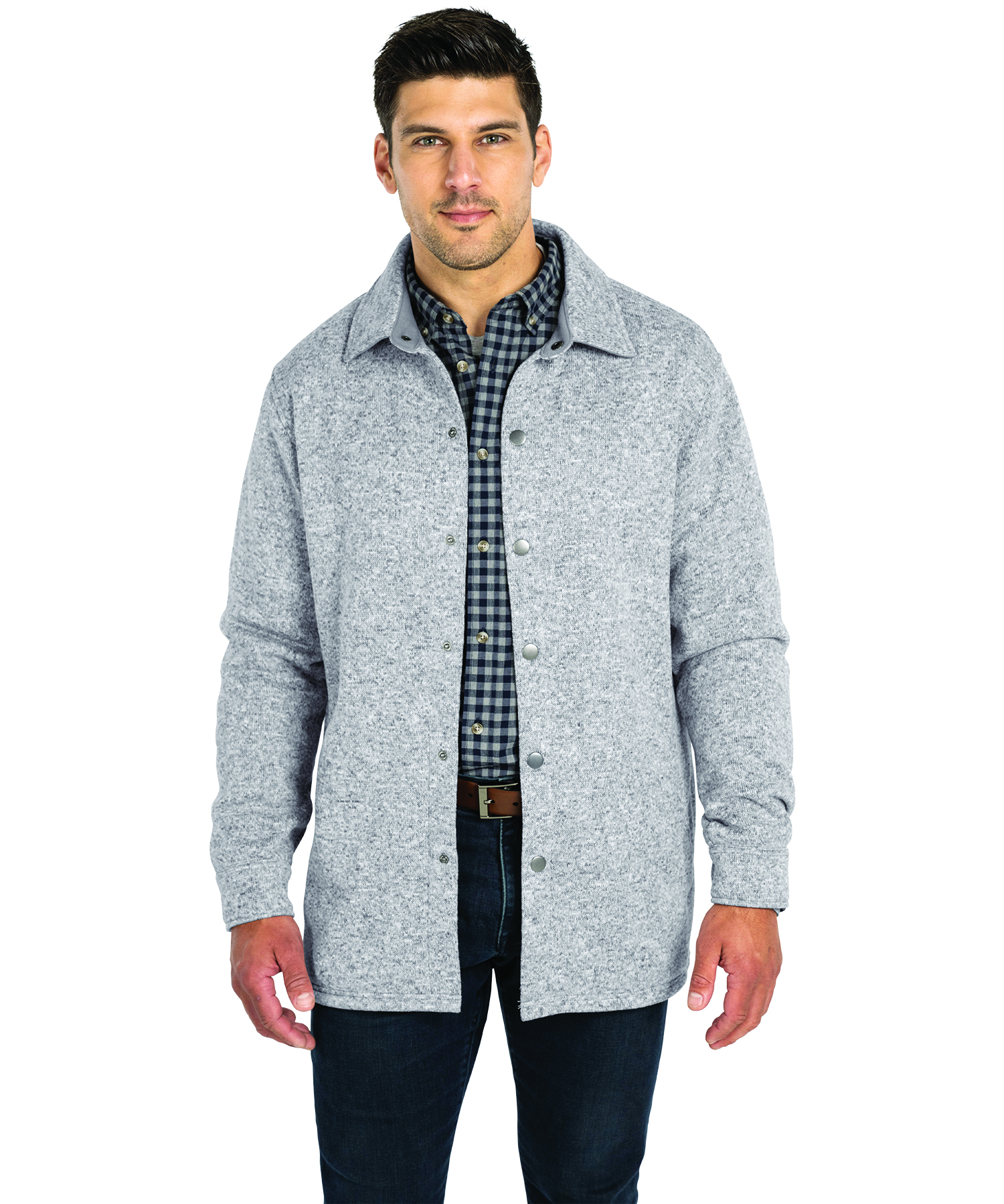 Heathered Fleece Snap Shacket 16
