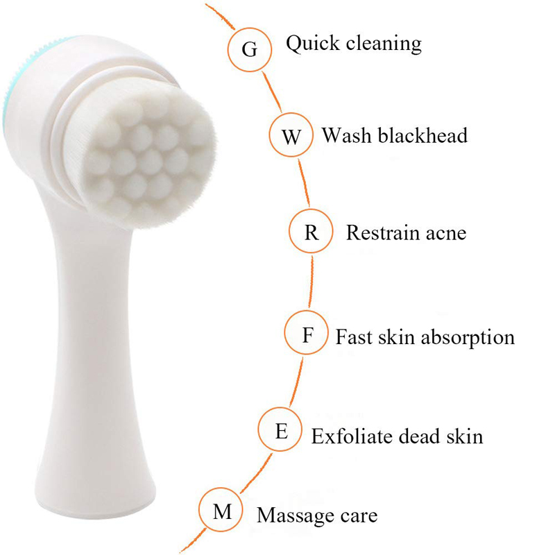 Pore Cleansing Manual Dual Face Wash Brush 14