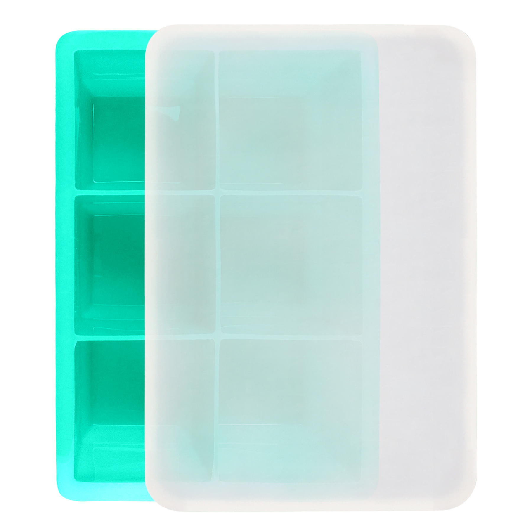 6 Flexible Silicone Ice Cube Trays 12