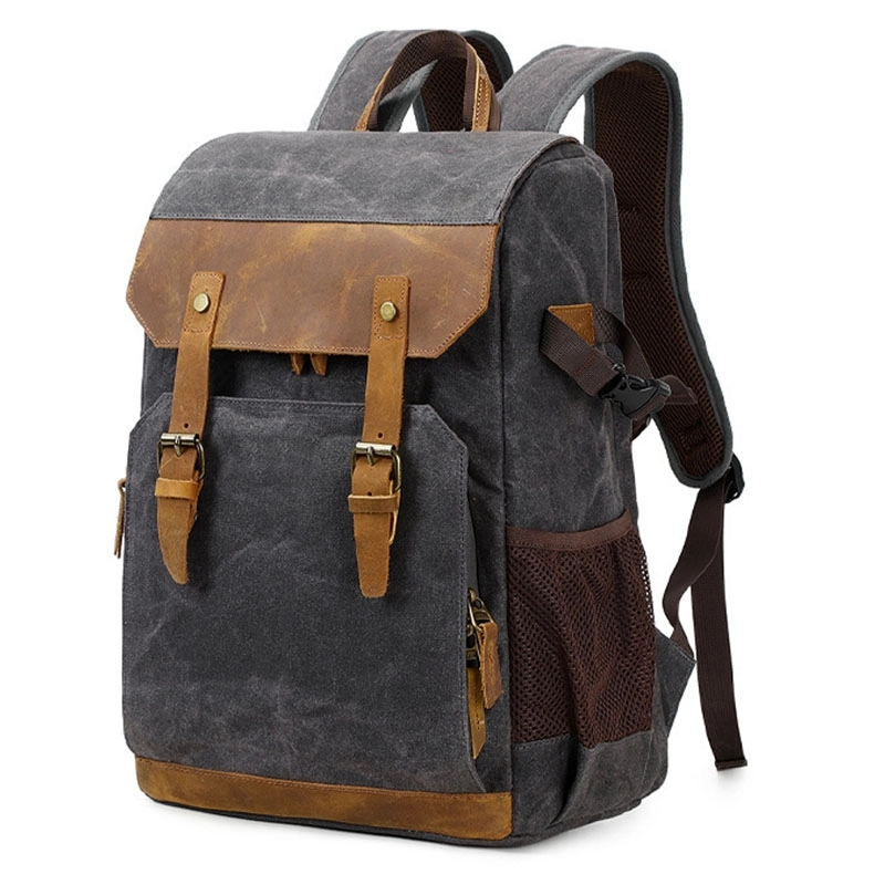 Canvas Camera Backpack 20L Vintage Style For Photographers 2