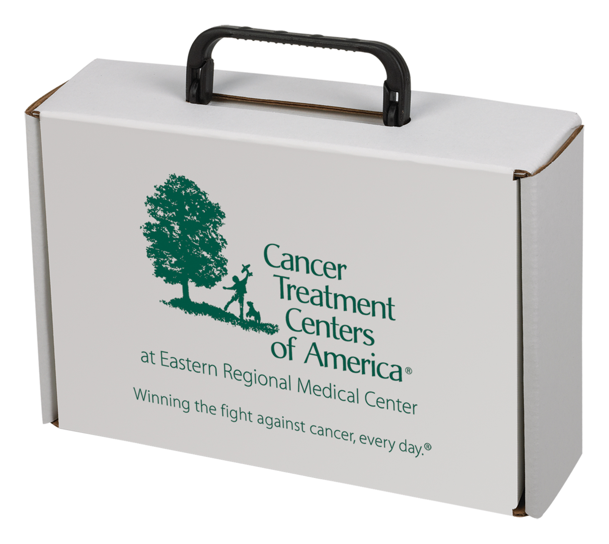 9 3/4" x 6-3/4" x 2 3/4" - B-Flute Box with Hinged Handle 2