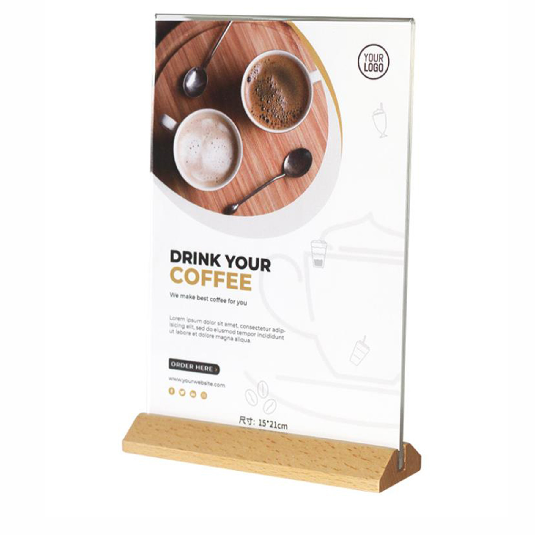 Maple Wood Countertop Sign Holder 1