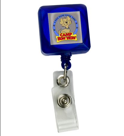 Domed Retractable Badge Holder (Square w/ Slip on Clip)