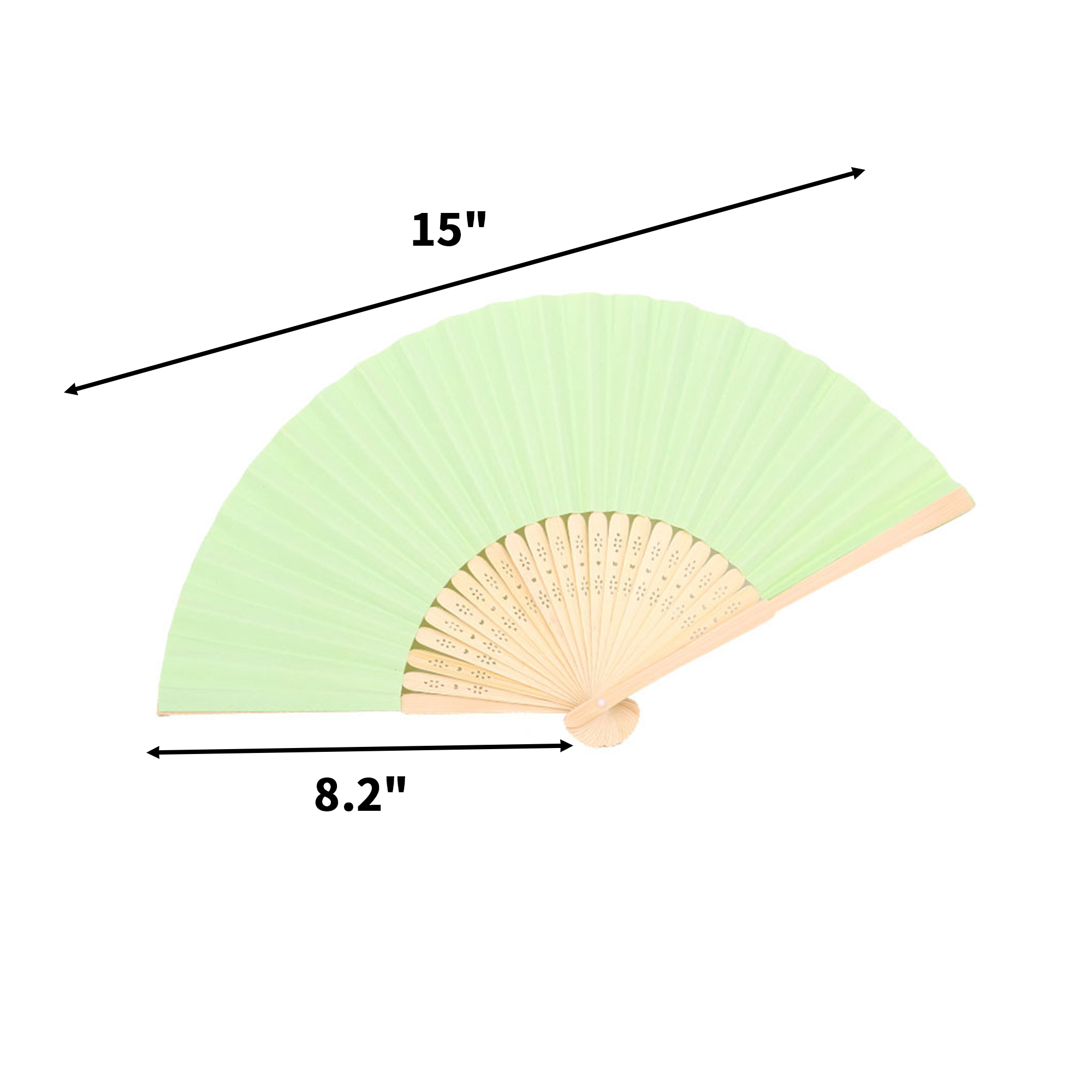 Bamboo Frame Paper Folding Fan Full Color Center Print 15
