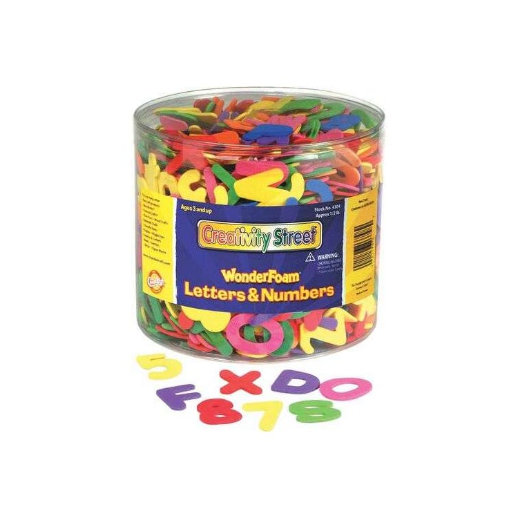 WonderFoam Tub of Letters/Numbers - Assorted Colors 2