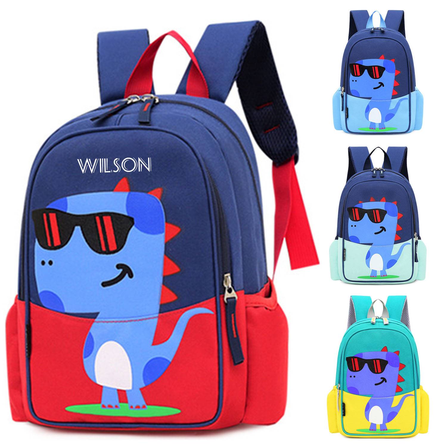 Nylon cool cartoon dinosaur kid's backpack 6