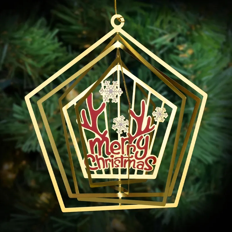 2" Custom Gold 3D Rotation Ornaments