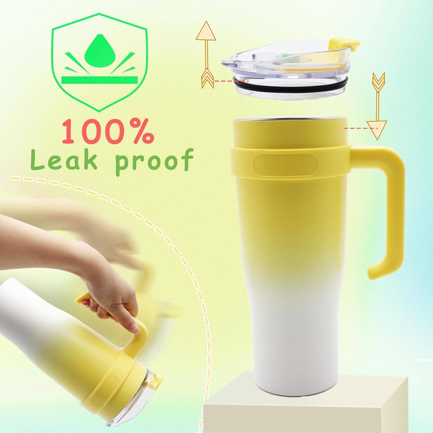 Stainless Steel Insulated Mug Tumbler With Handle Straw 4