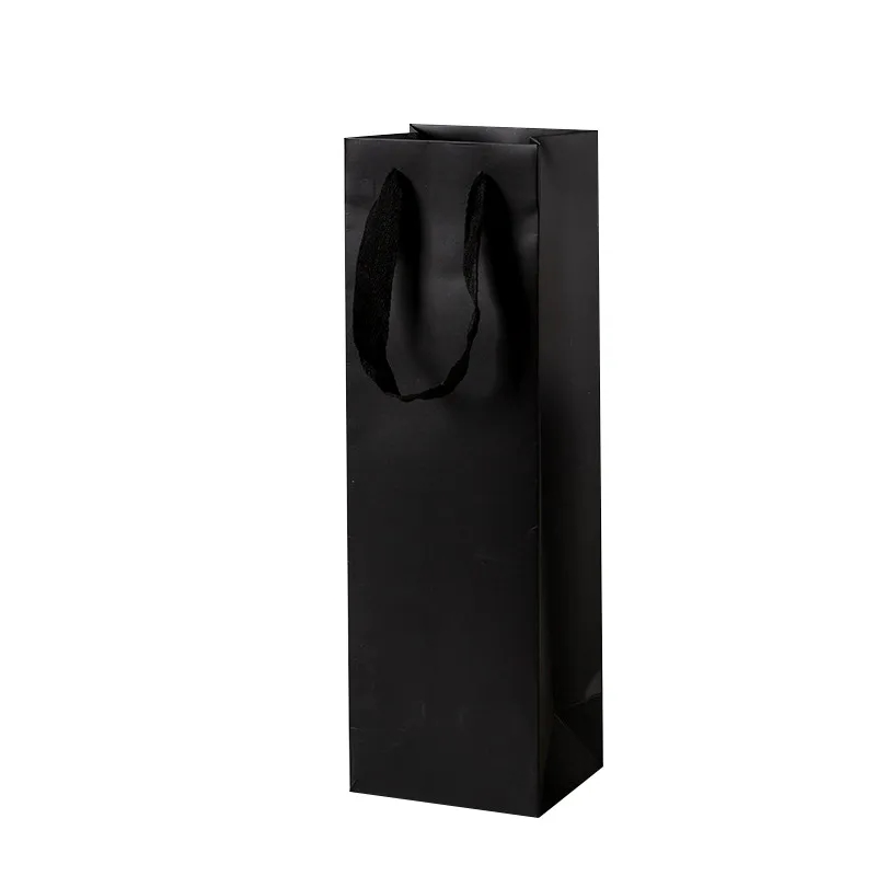 Reusable Kraft Paper Wine Gift Bags With Handles 4
