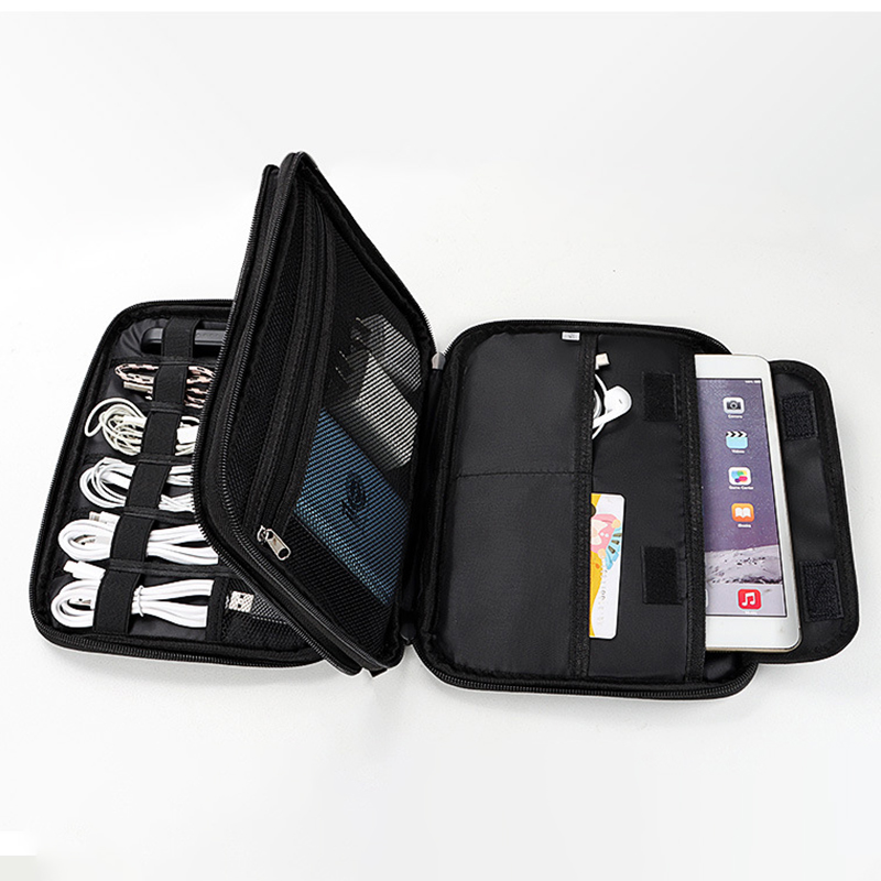 Waterproof Double-Layer Travel Cable Organizer Bag Electronic Accessories 10