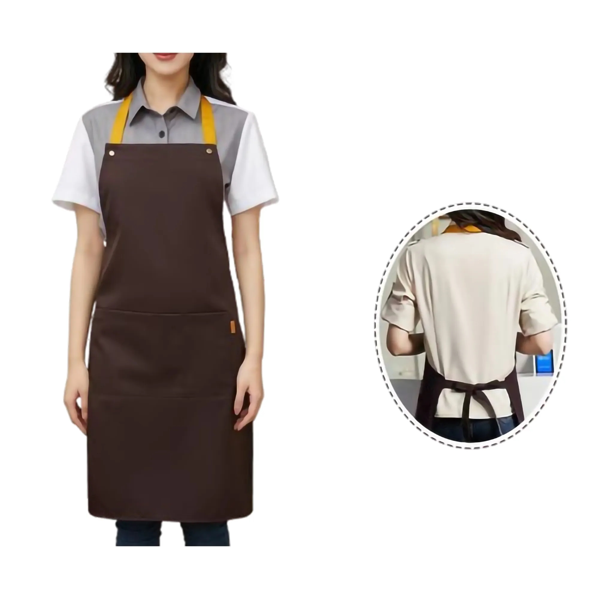 14 oz. Custom Canvas Kitchen Apron W/ 2 Front Pockets MOQ50 4