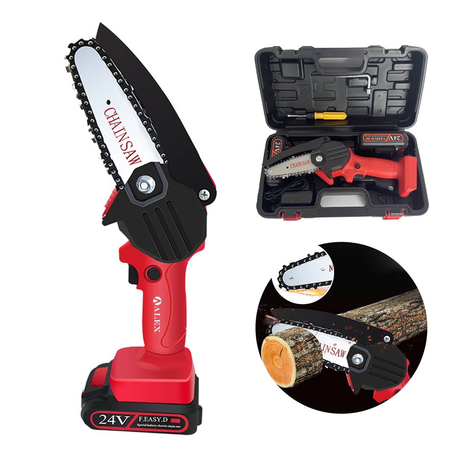 4 Inch Battery Power Chainsaw Small Portable Handheld 2