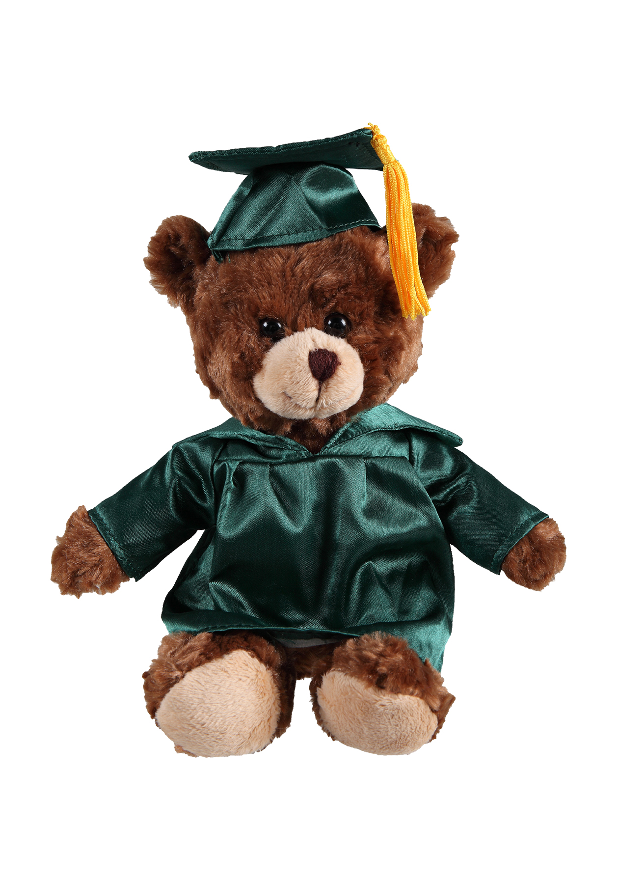soft plush  Chocolate Curly Sitting Bear with graduation cap &gown 6