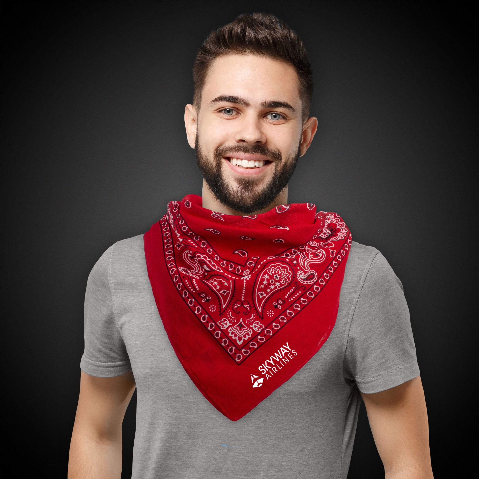 Red Cotton Bandana 22" x 22" 1