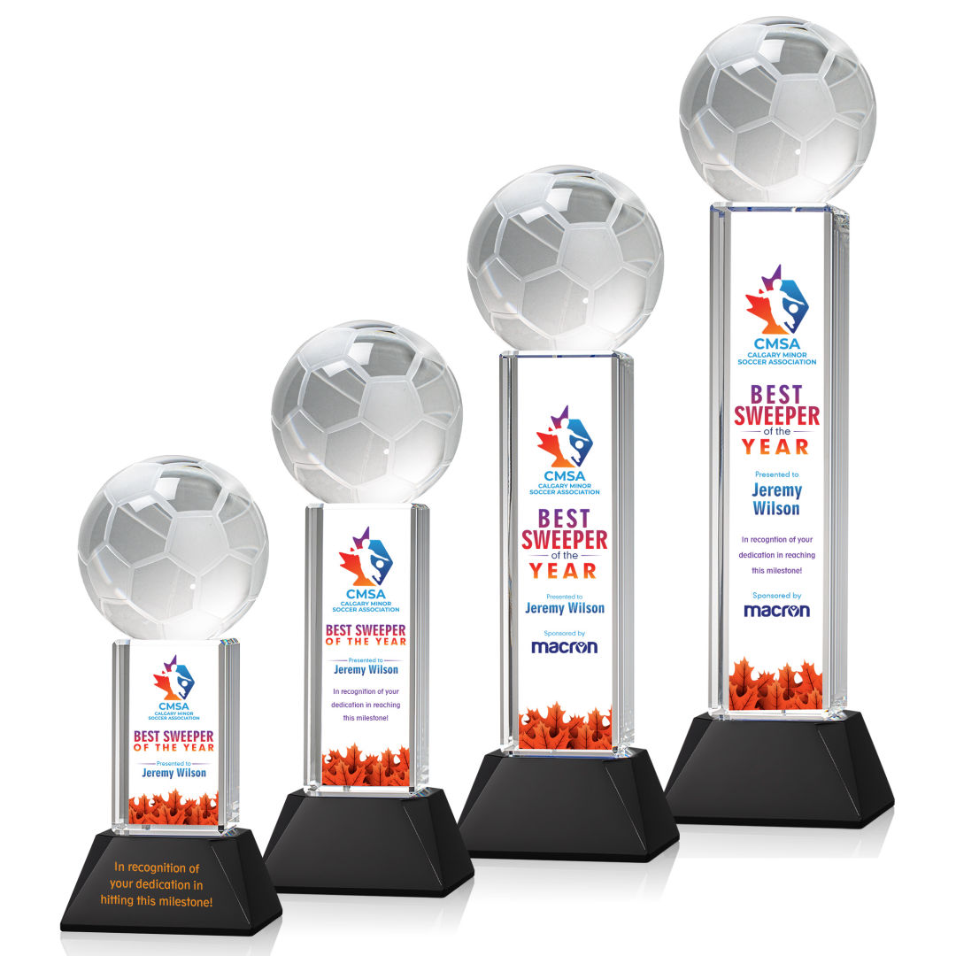 Soccer Ball VividPrint™ Award on Stowe - Black