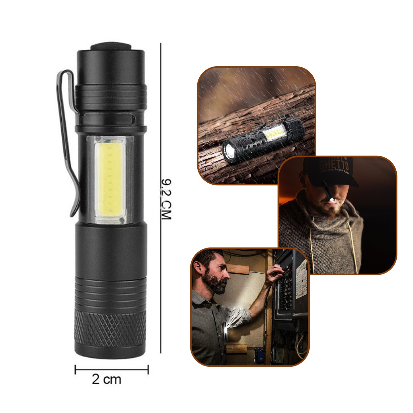 Work light Pocket COB Flashlight With Clip 1