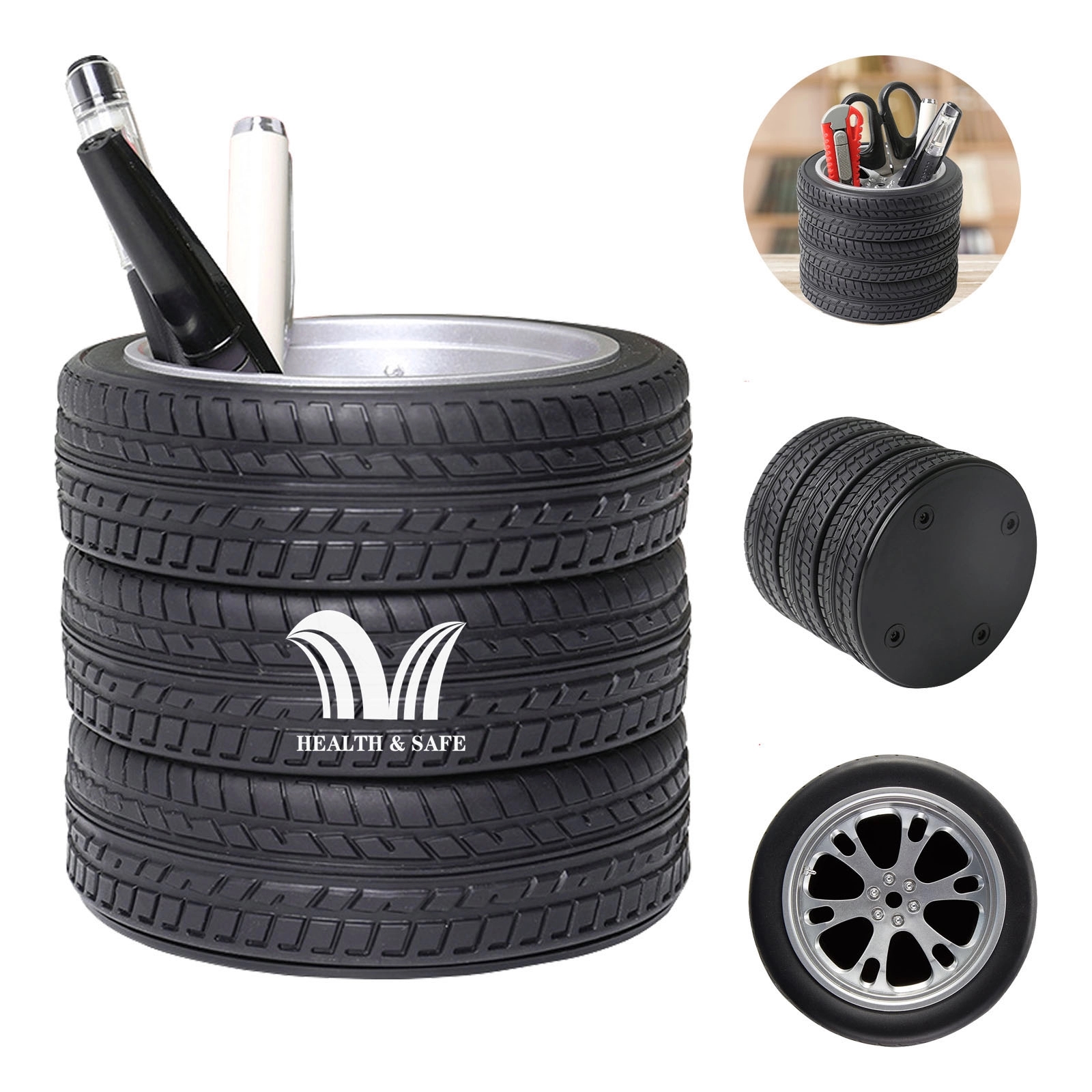 Imitation Tire-Shaped Pen Holder Storage Ornaments 1
