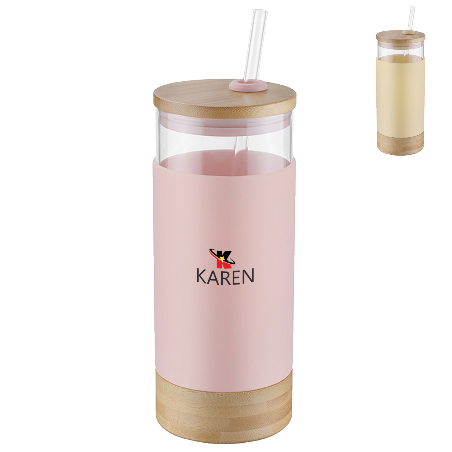 12Oz Glass Tumbler With Straw And Lid 2