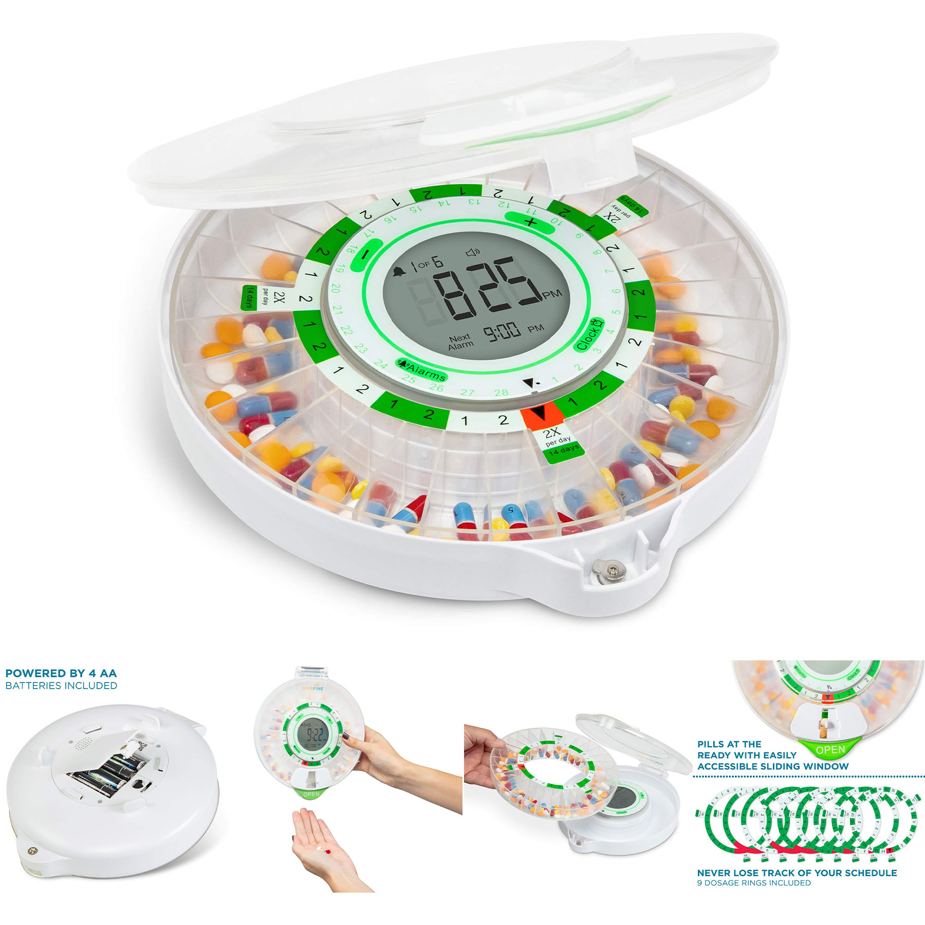 28-Day Automatic Pill Dispenser with Upgraded LCD Display