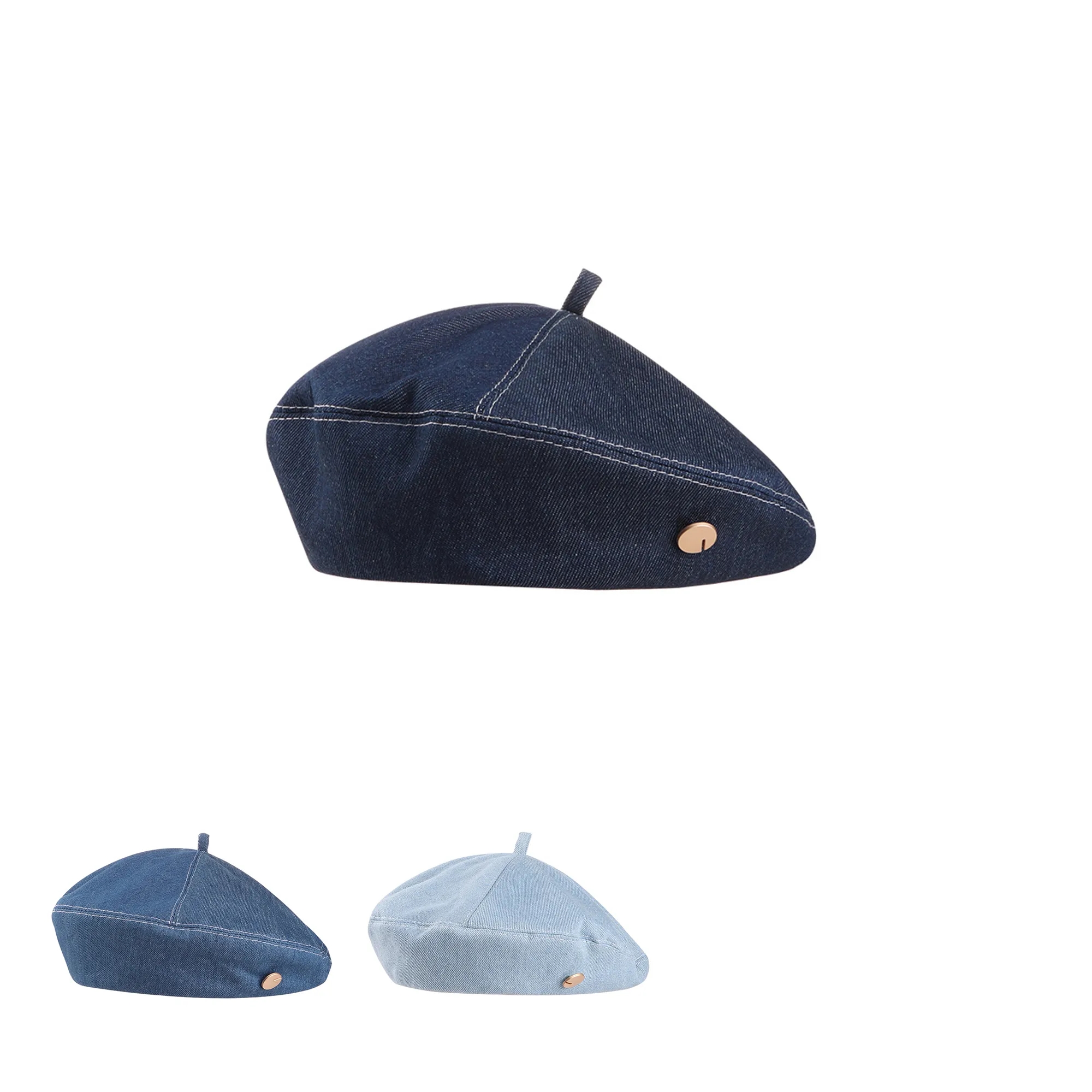 Blue Denim Hat Beret Sun Caps