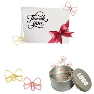 Tie Bow Shaped Paper Clips in Tin Box 4