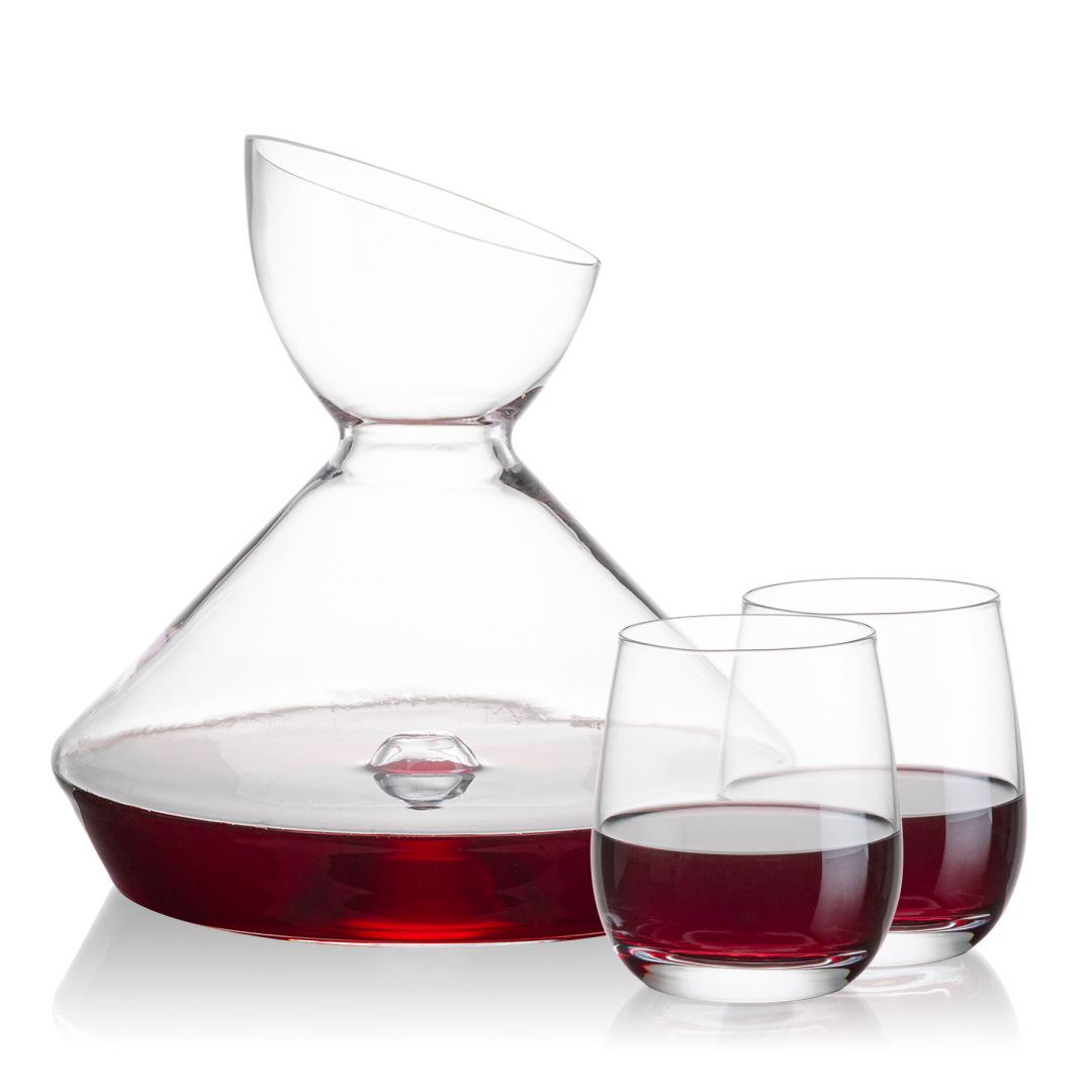 Woodbury Carafe & Salem Stemless Wine 2