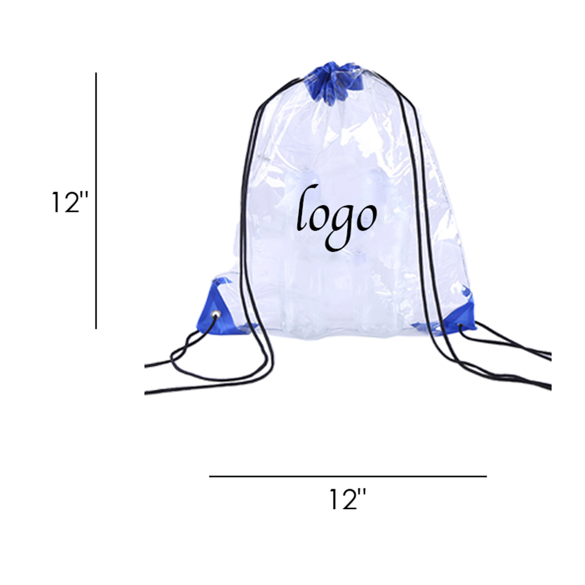 MOQ100 Transparent PVC Drawstring Bag 5