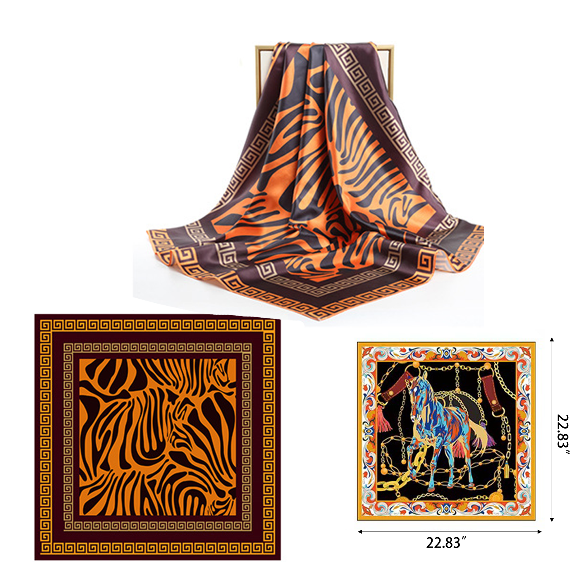 All-over Print Square Scarves in Silk MOQ of 50 2