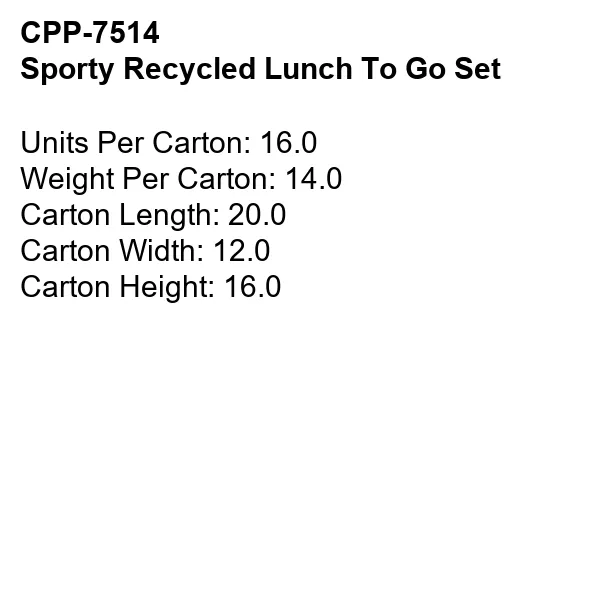Sporty Recycled Lunch To Go Set 10
