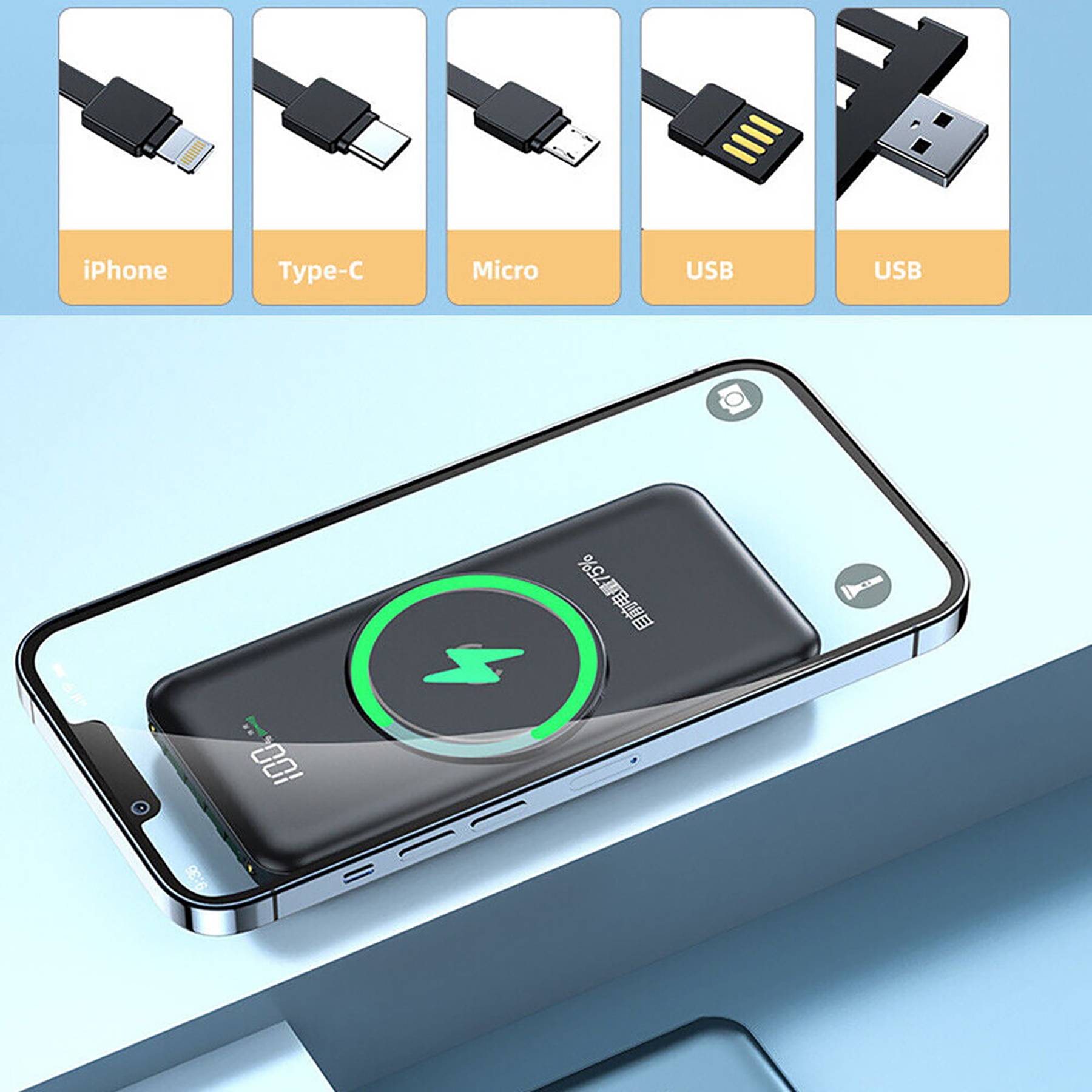 10000mAh Portable Magnetic Wireless Charger Power Bank 1