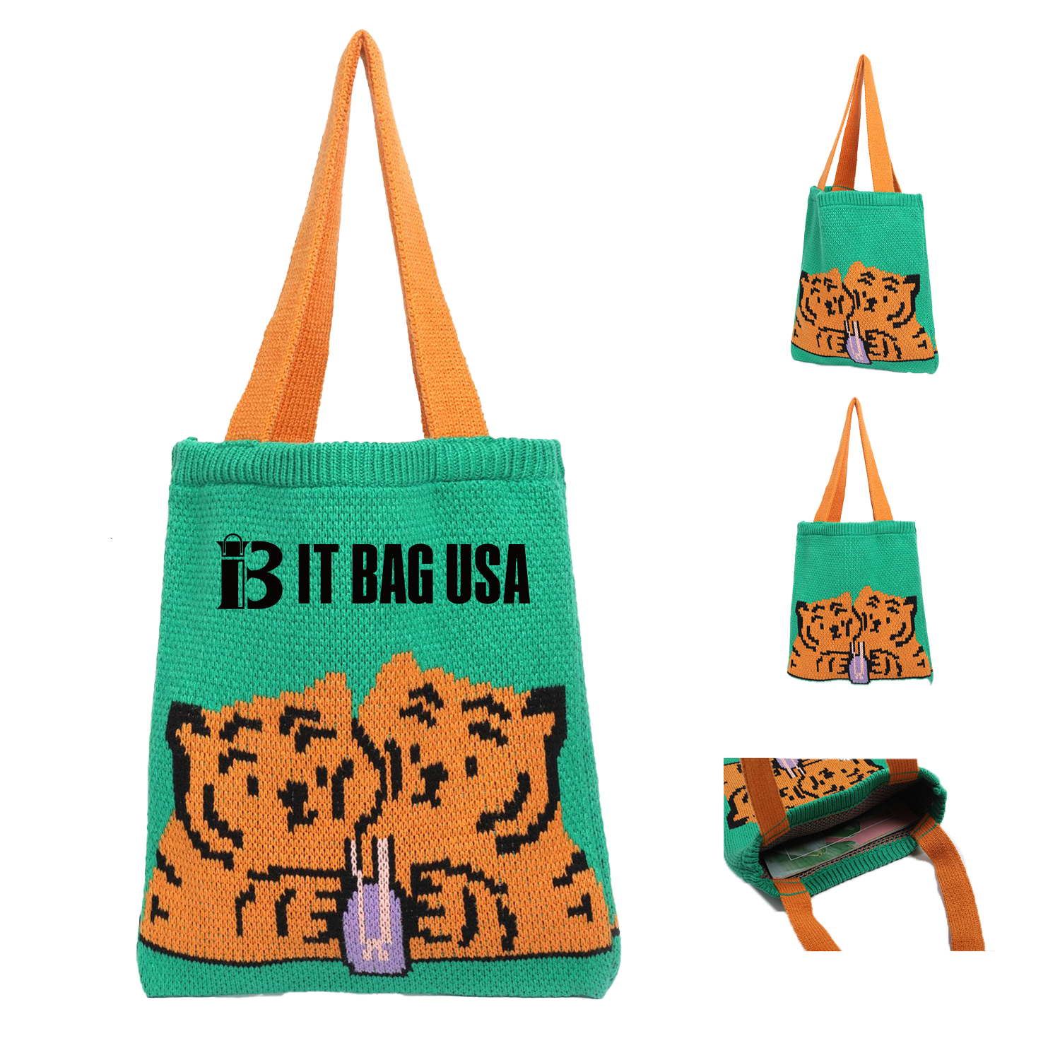 Custom Hand Knitted Shopping Bag 1