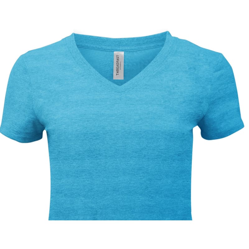 Threadfast Apparel Ladies' Invisible Stripe V-Neck T-Shirt 4