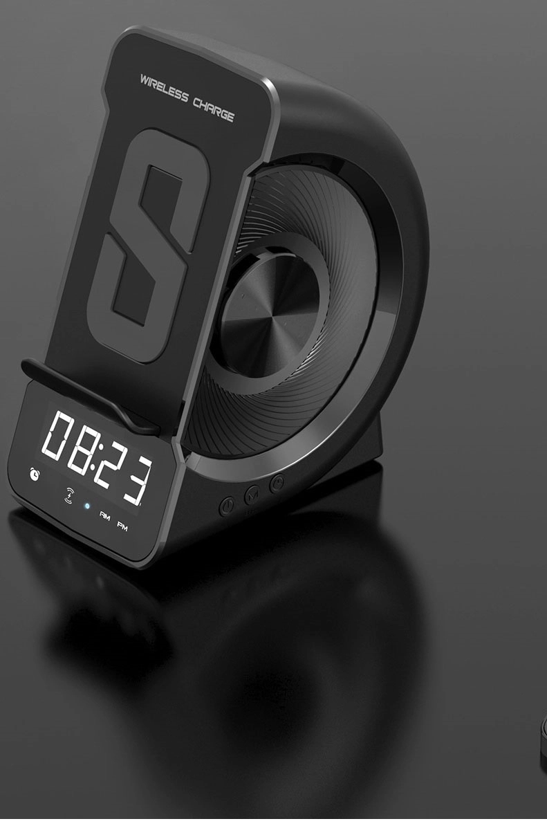 Fast Wireless Charging Alarm Clock With Bluetooth Speaker 3
