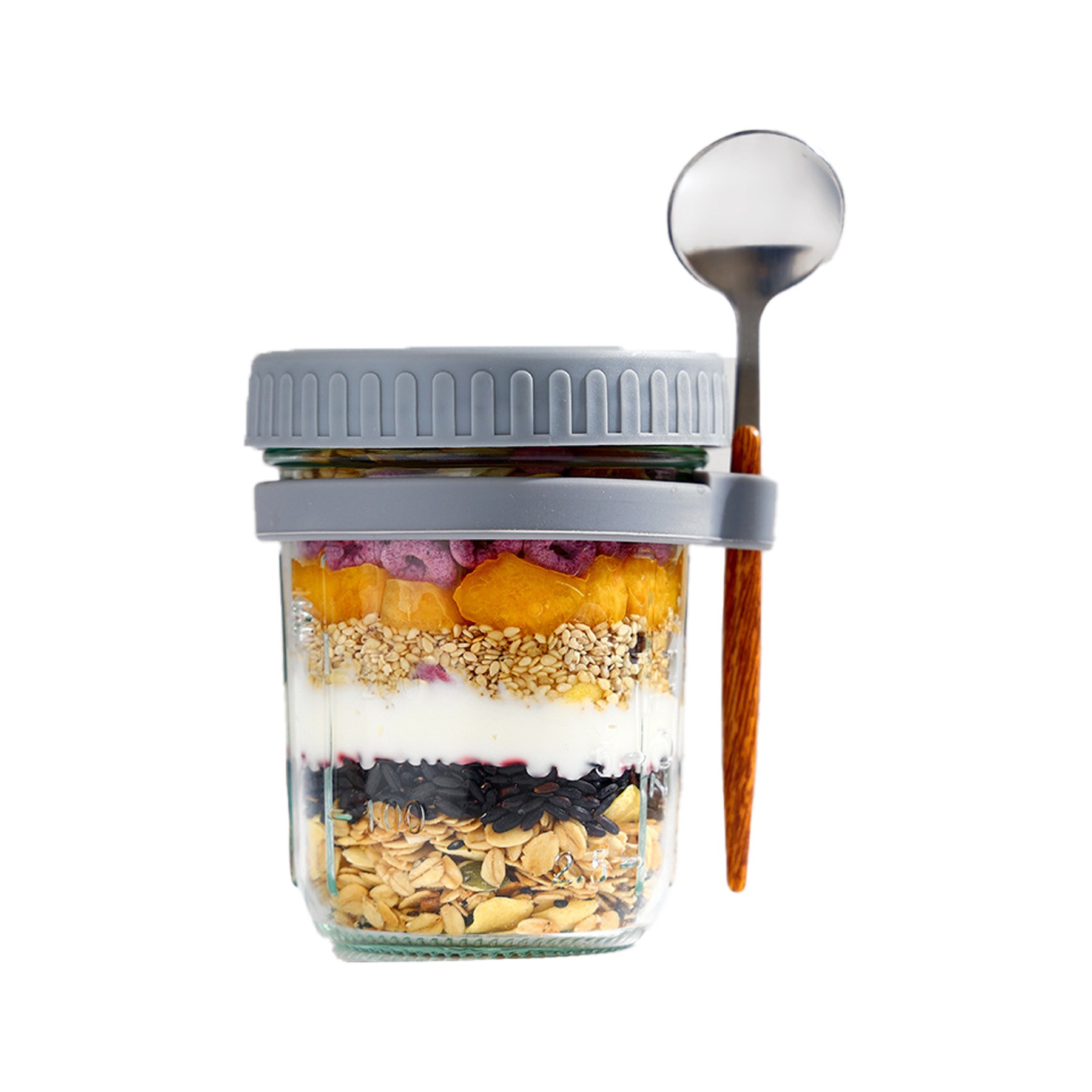 Overnight Oatmeal Cups With Lids And Spoons 5