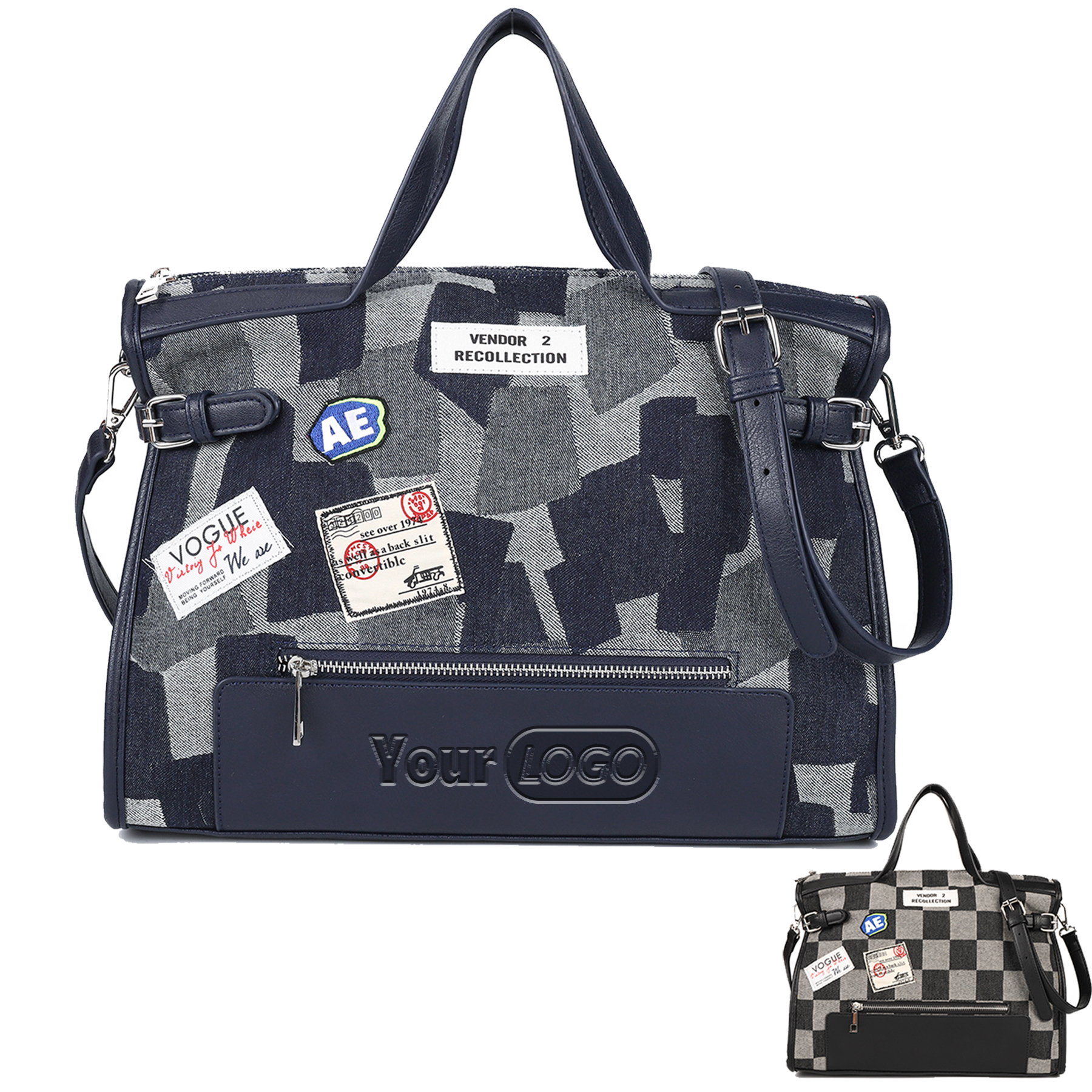 Canvas Street trendr Retro Cross-body Bag Women black blue 2