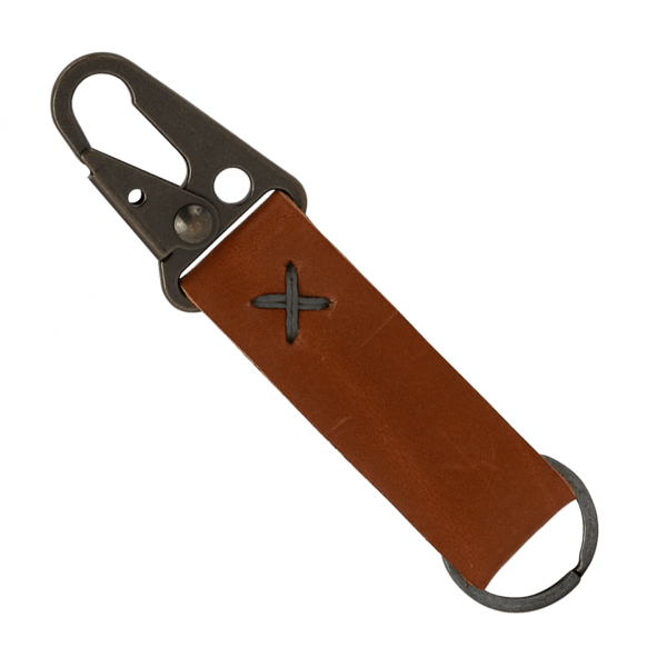 Busker Leather Keychain with Antique Nickel Carabiner 50