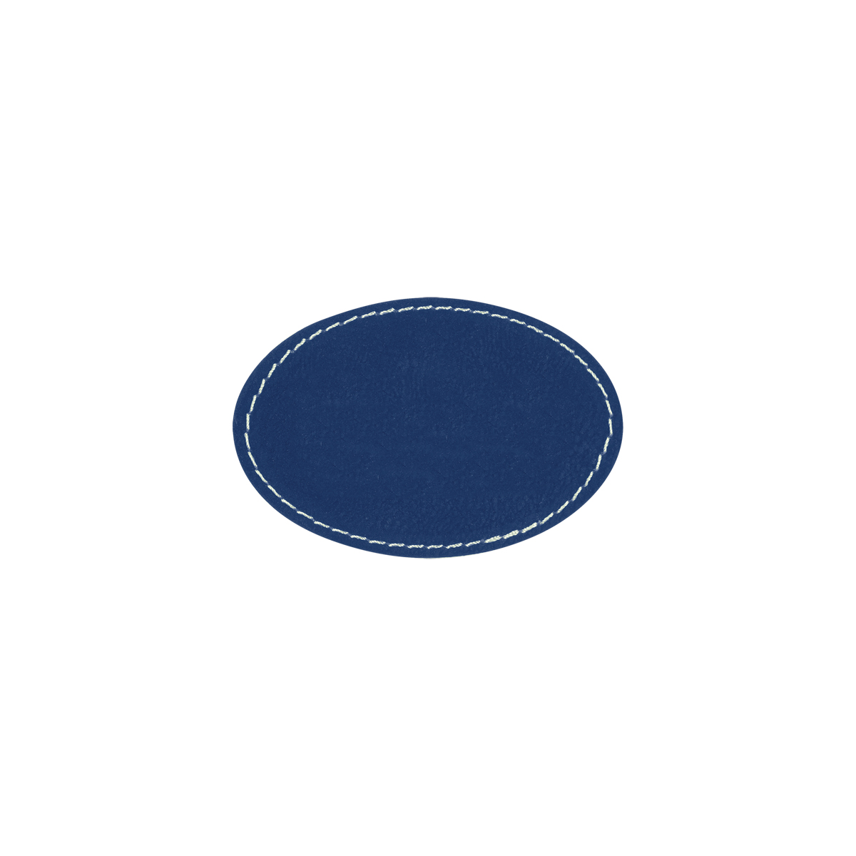 3" x 2" Blue/Silver Leatherette Oval Patch with Adhesive 2