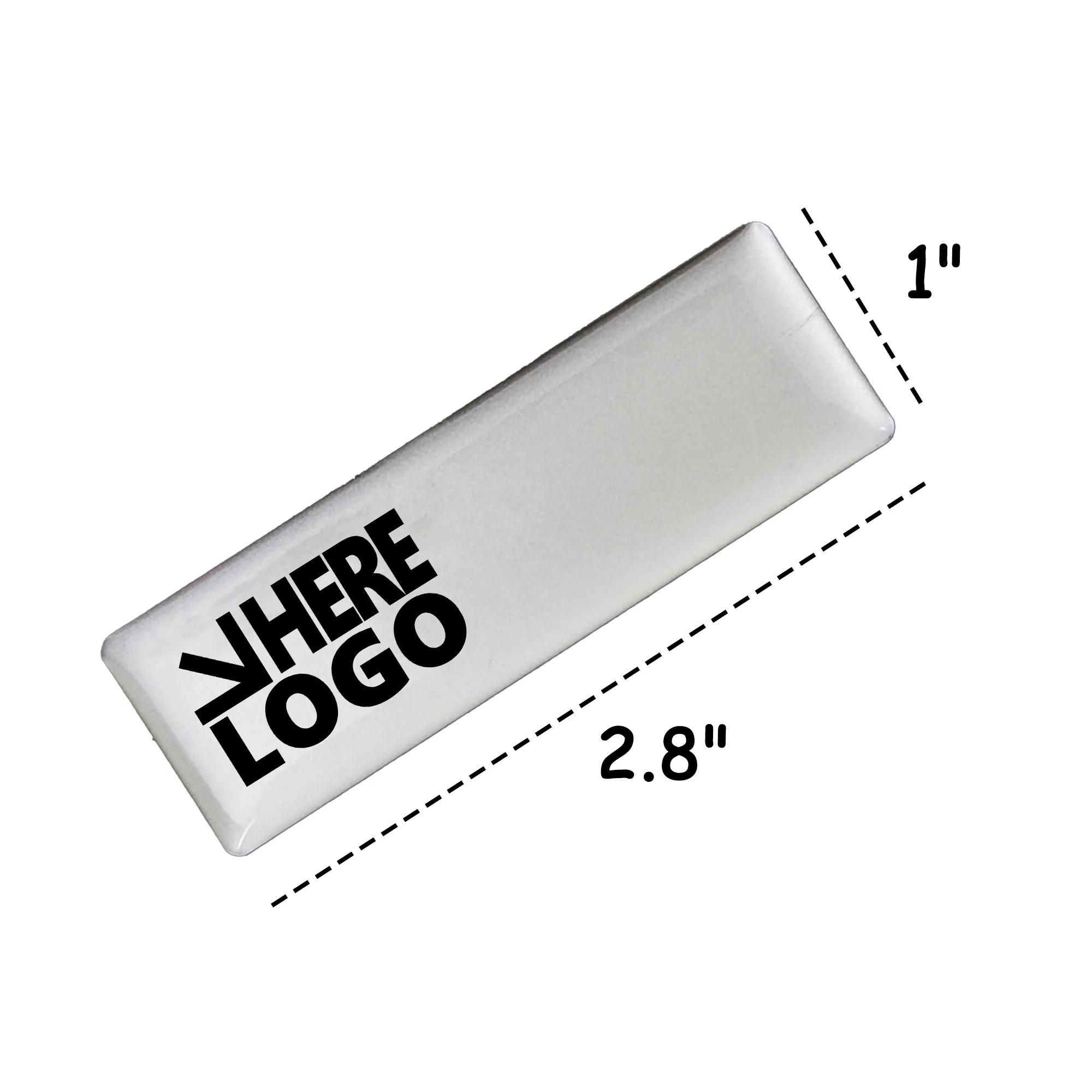 MOQ 100 Plastic Blank Name Badge & Tags & Pin 2.8"x 1" 2