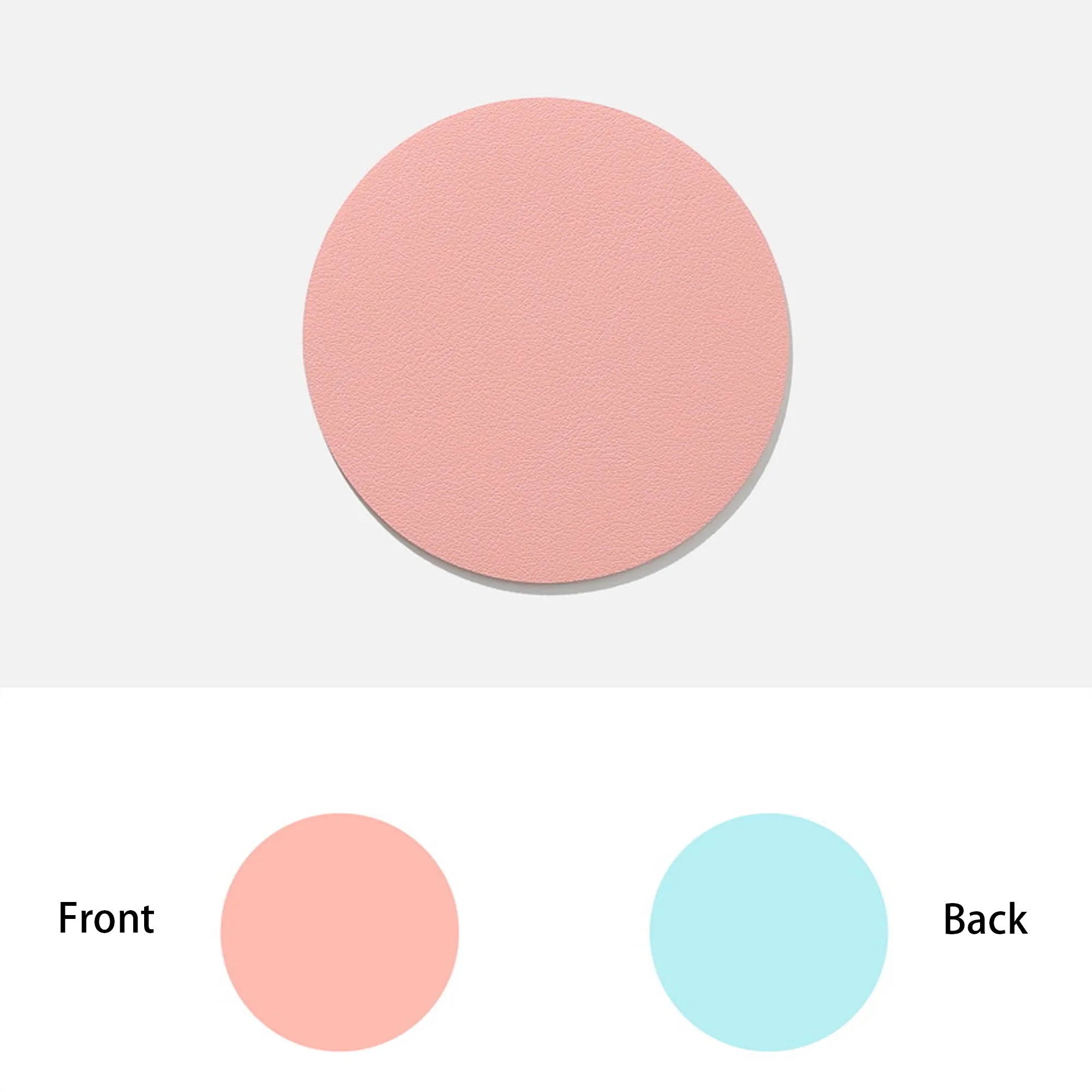 PU Leather Insulated Round Coasters Double Sided MOQ50pcs 6