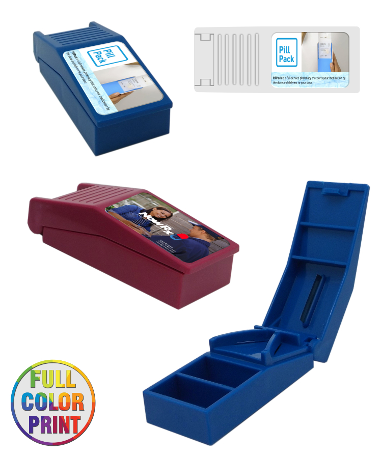 2-in-1 Pill Box W/ Tablet Cutter Pill Splitter 1