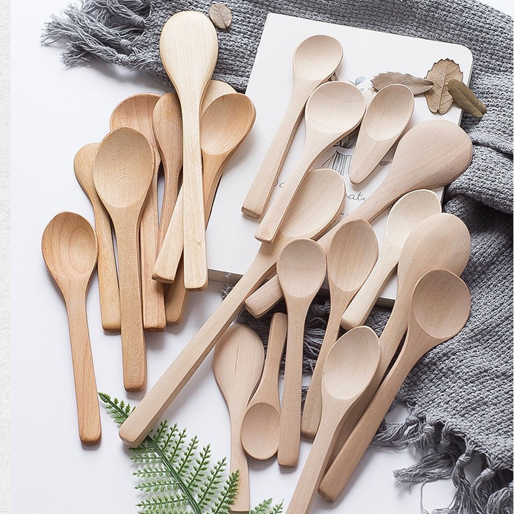 Mini Bamboo Honey Spoons Cooking Condiments Nature Spoons 11
