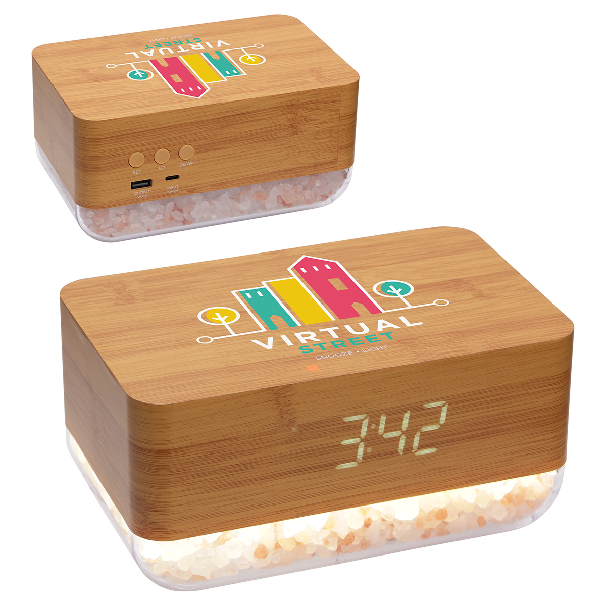 Sunrise Alarm Clock with Himalayan Salt Lamp + Wireless Charger 10