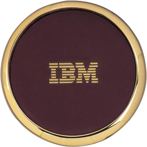 "Brass" and Leather Coaster