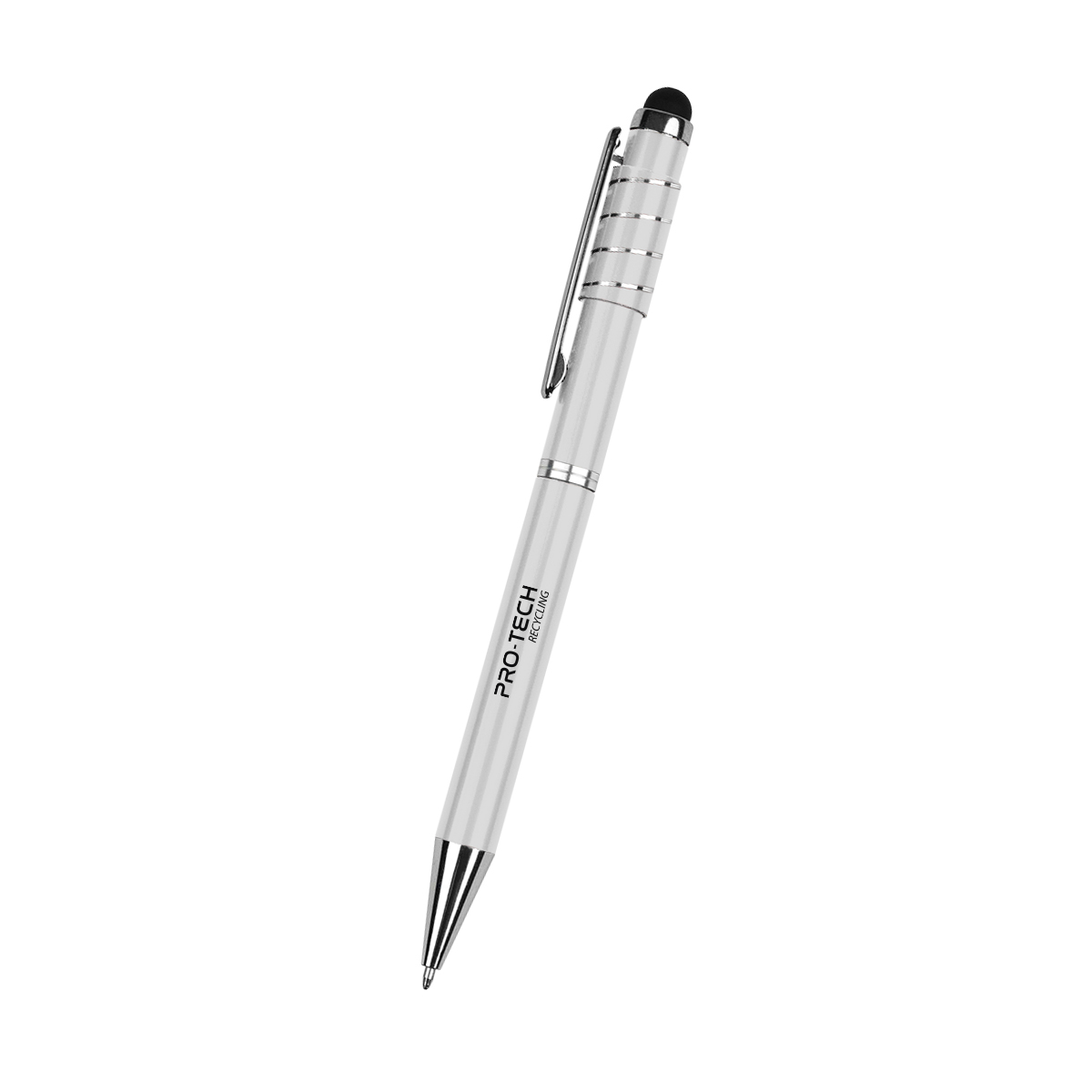 Recycled Aluminum Spinner Pen With Stylus 4