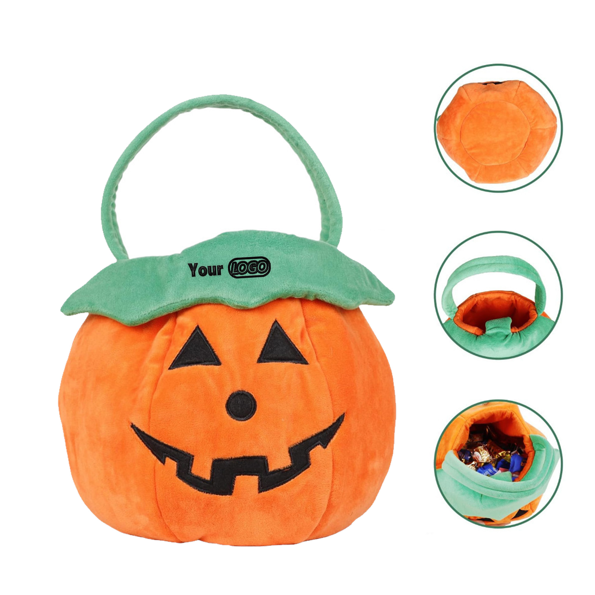 Plush Pumpkin Bucket for Halloween 3