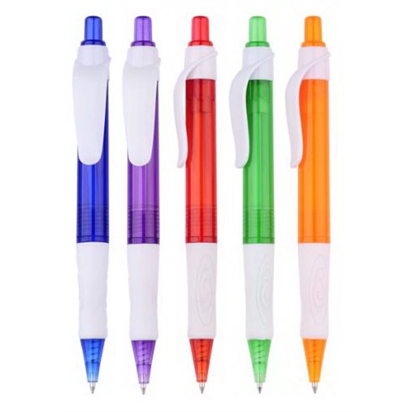 Plastic ballpoint pen with grip 1