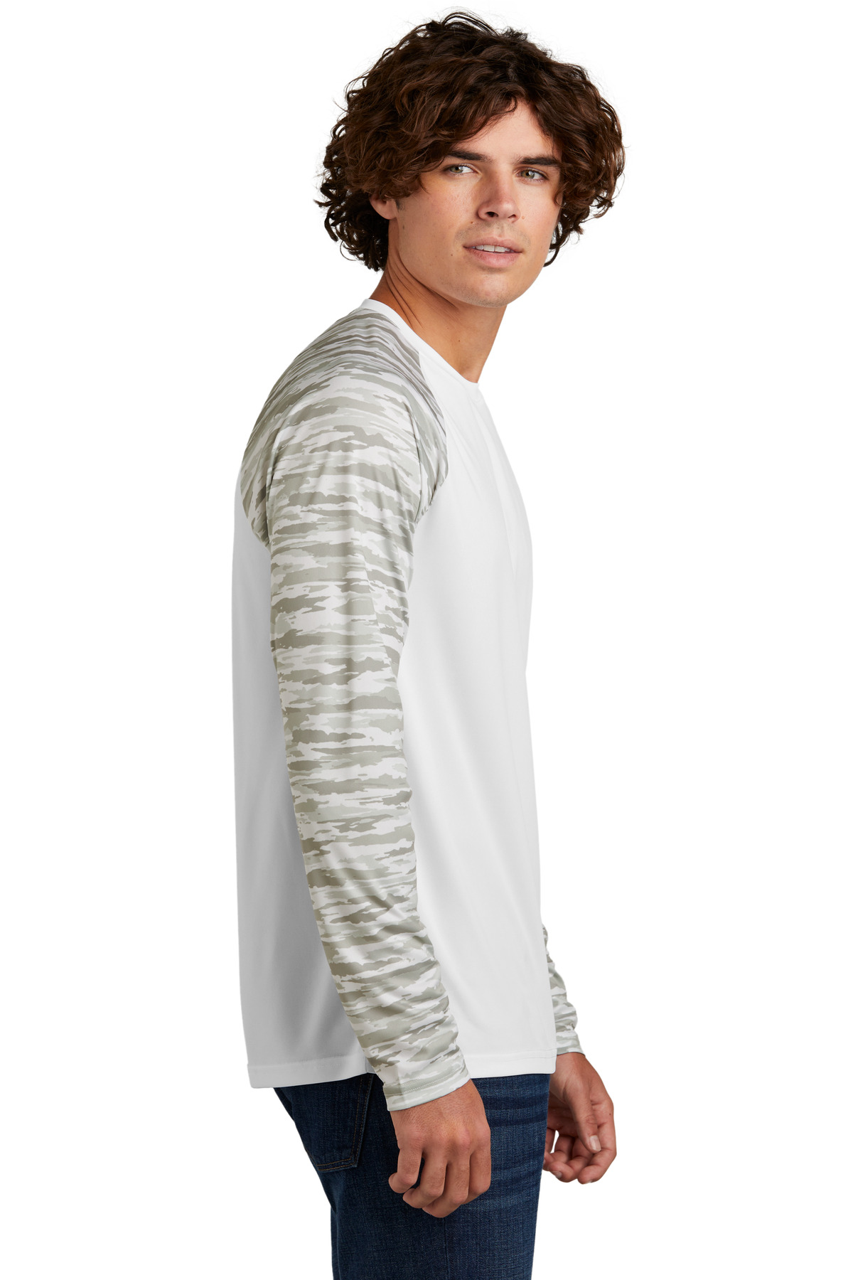 Sport-Tek Drift Camo Colorblock Long Sleeve Tee ST376LS 15