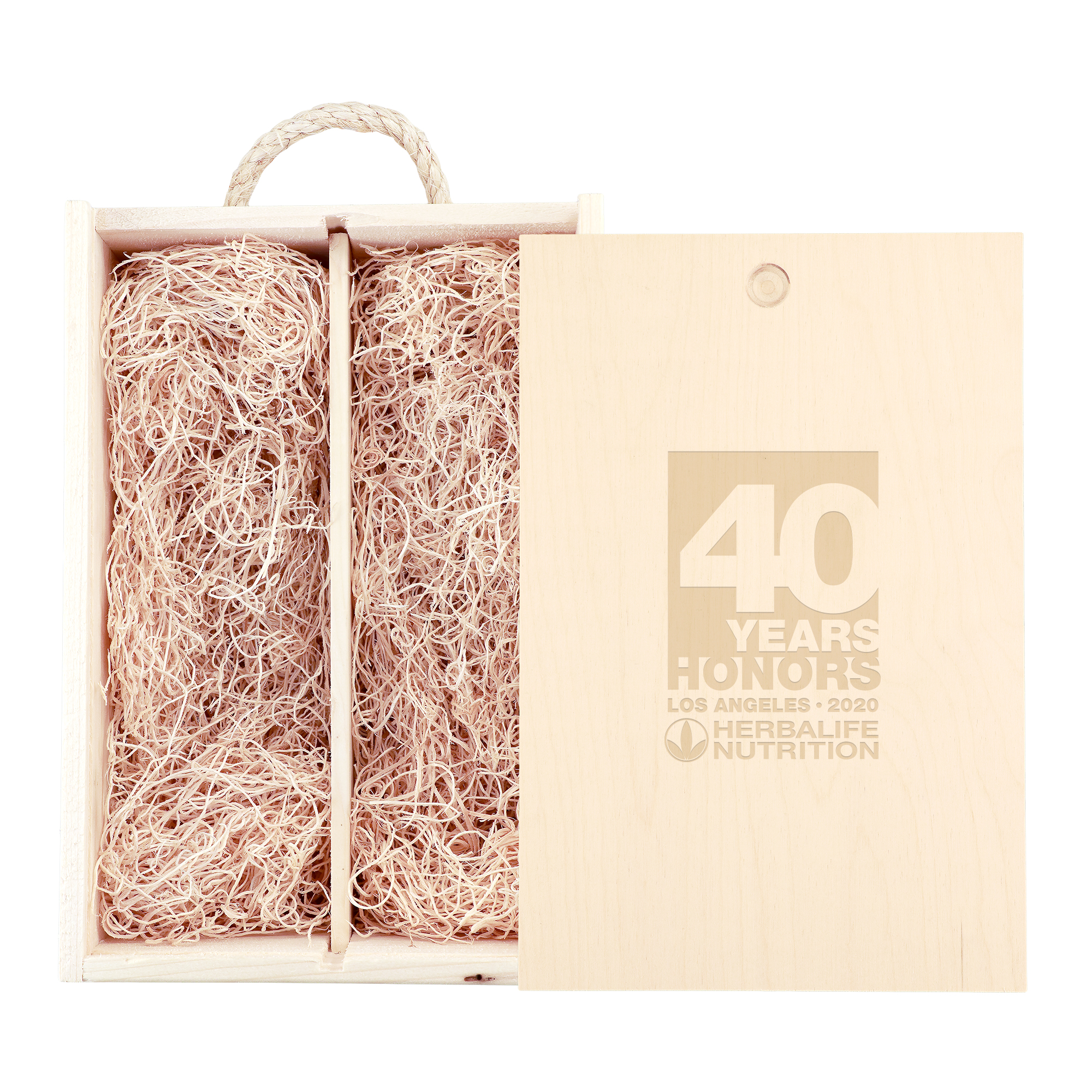 Rustic Laser-Engraved Half-Size Double Wood Box 1