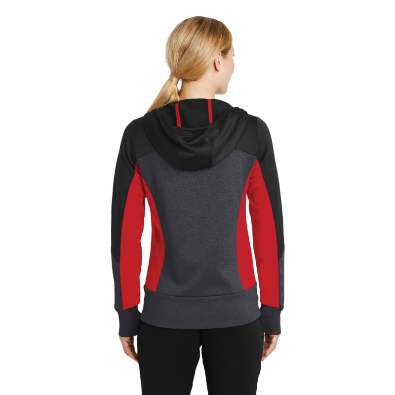 Sport-Tek Women's Tech Fleece Colorblock Full-Zip Hooded Jacket. 32